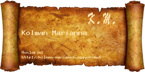 Kolman Marianna névjegykártya